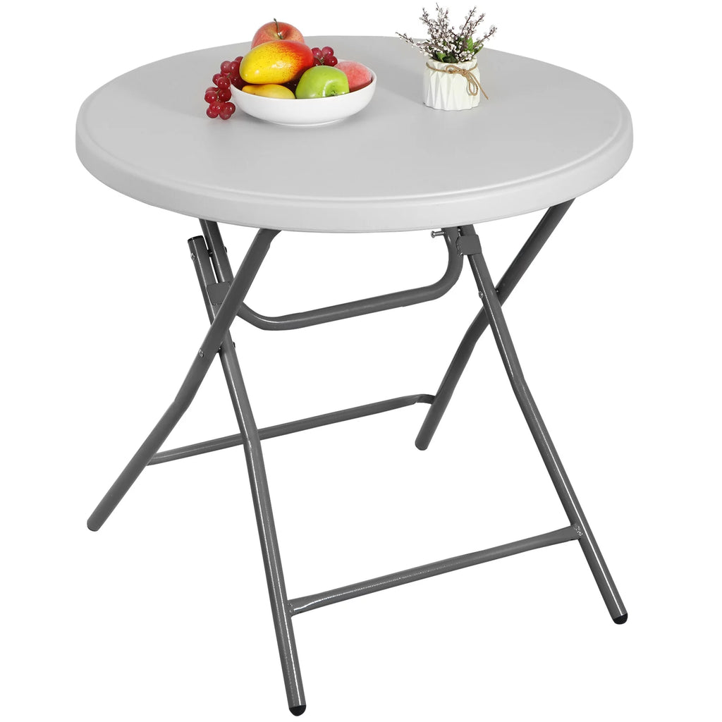 White 32" Round Plastic Dining Table Q774252