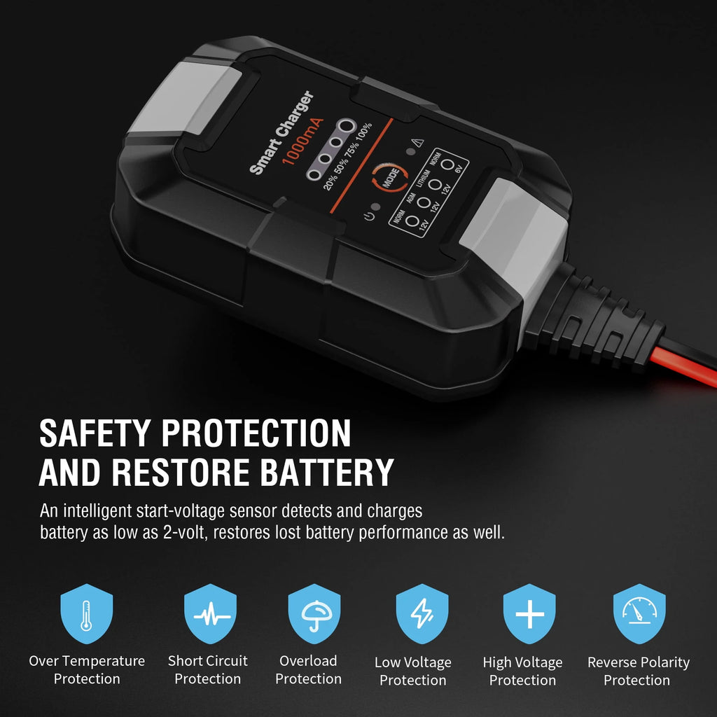6V/12V 1A Trickle Charger Battery Maintainer P80727