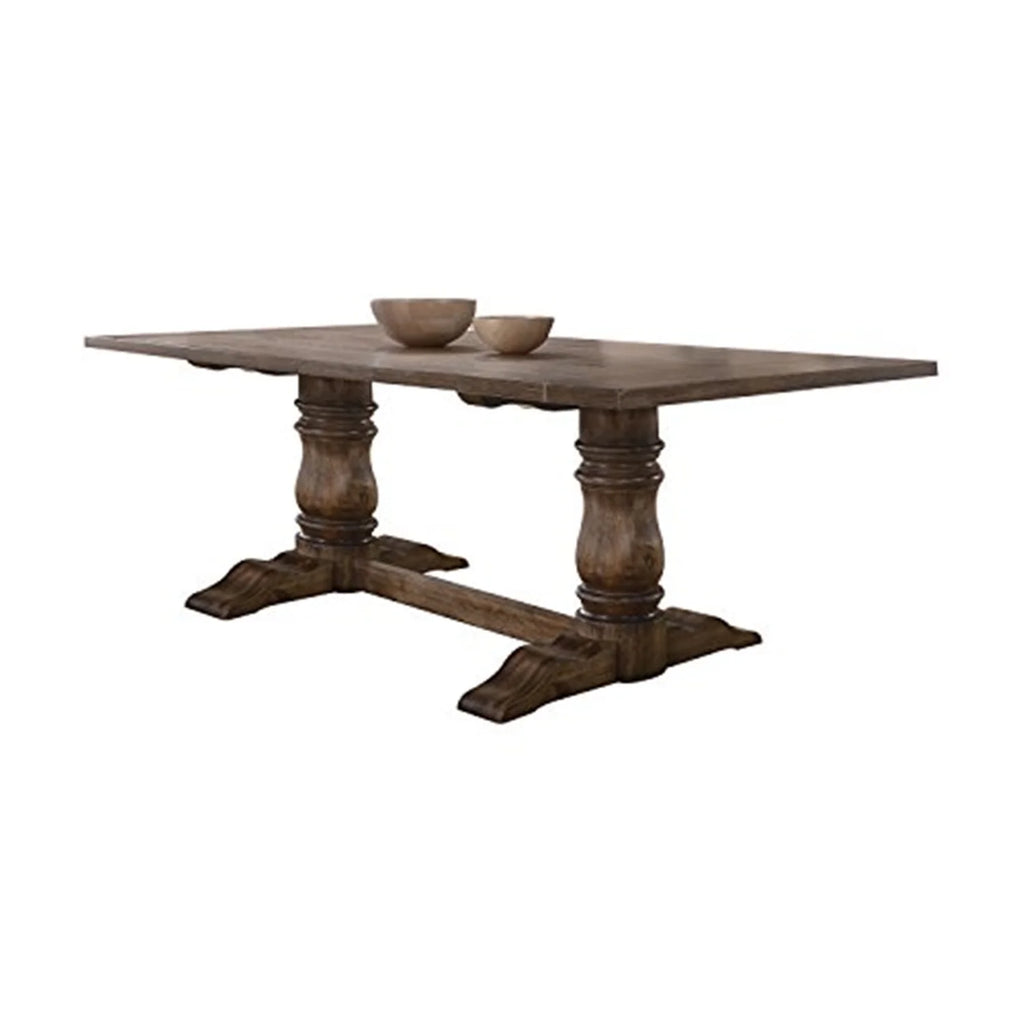 Pedestal Dining Table in Weathered Oak H1990