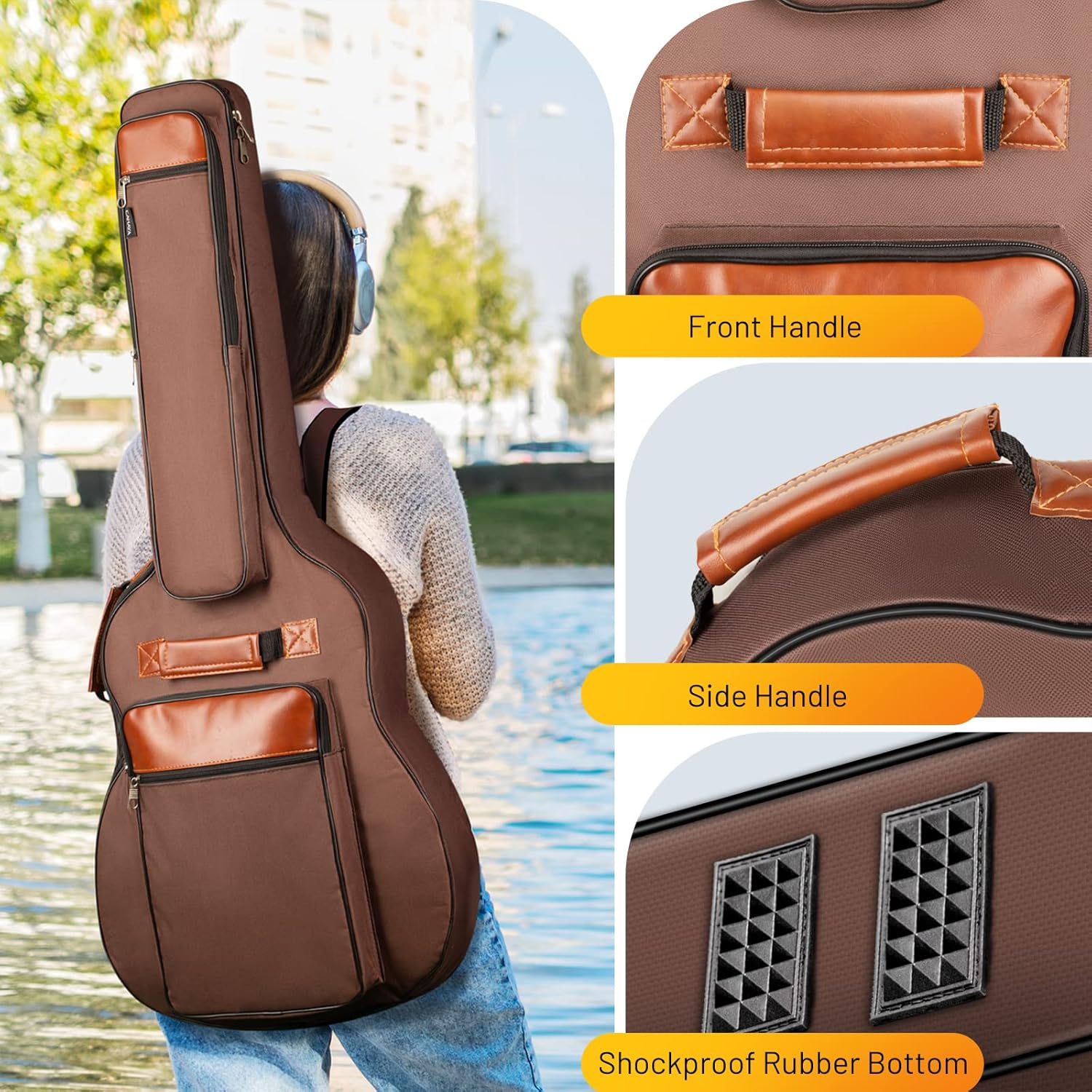 40 41 42 In Water Resistent Oxford Cloth Guitar Case with Anti-theft Pocket I468
