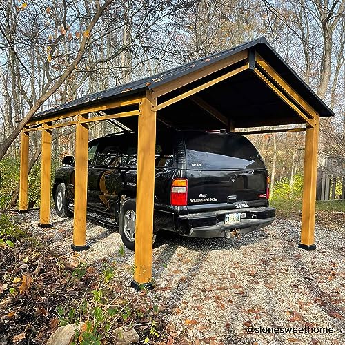 Cedar Framed Metal Roof Carport T9864