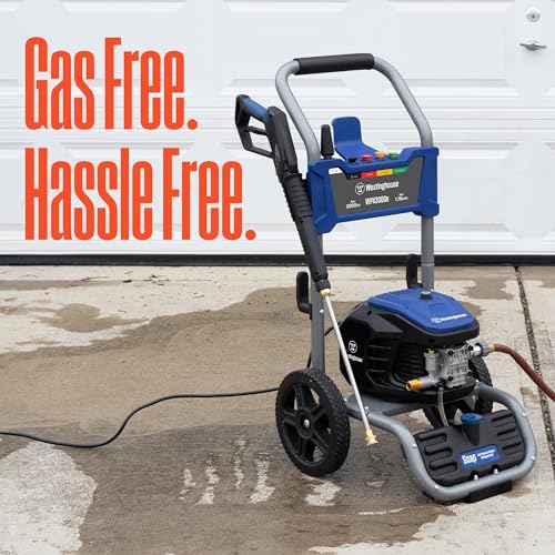 Electric Pressure Washer, 3000 Max PSI, 1.76 Max GPM, Induction Motor, Onboard Soap Tank, Spray Gun and Wand, 5 Nozzle Set S427