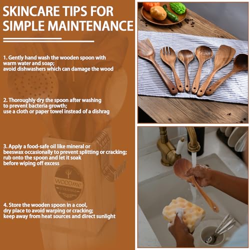 Natural Teak Wooden Kitchen Utensils Set T55951