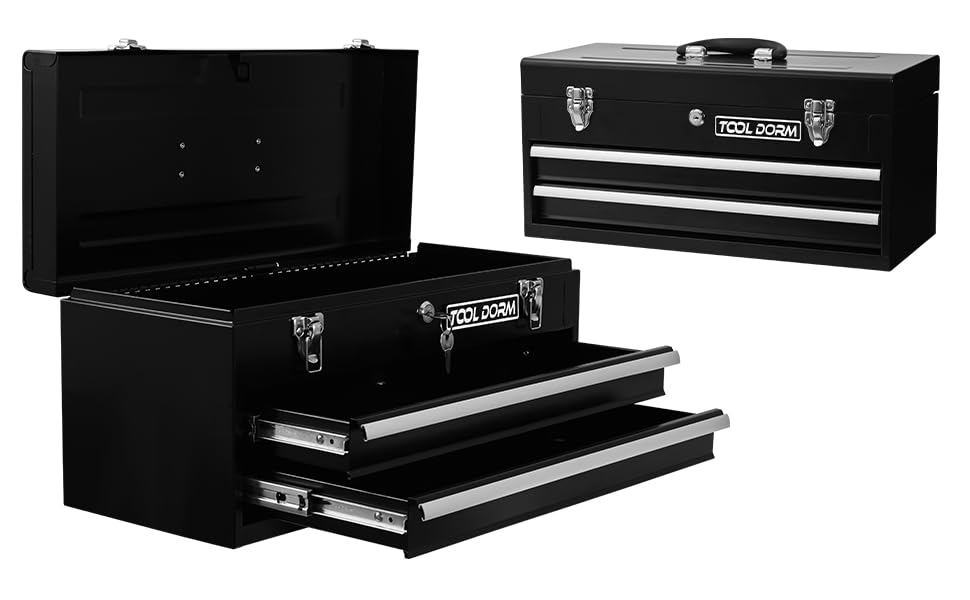 Black 3 Drawer Steel Metal Tool Box F48337