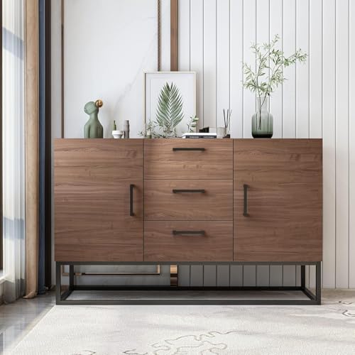 White Sideboard Storage Cabinet with Shelves and 2 Doors N1392