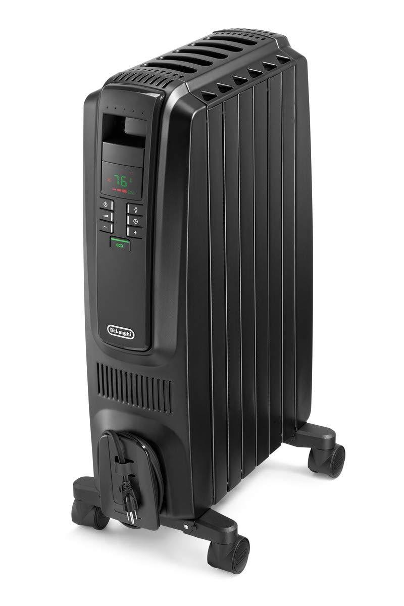 Oil-Filled Radiator Space Heater, 1500W, Adjustable Thermostat, 3 Heat Settings, Timer K513922