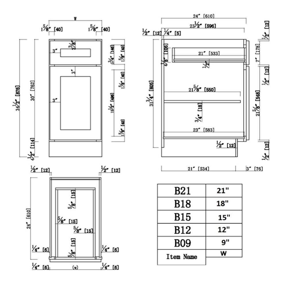 White Shaker Kitchen Base Cabinet L60685