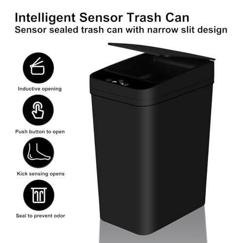 White 5 Gallon Automatic Motion Sensor Trash Can O624