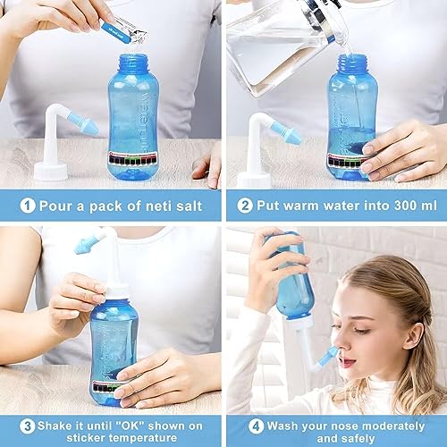 Neti Pot Sinus Rinse Bottle Nose Wash Cleaner Pressure Rinse Nasal Irrigation R23684