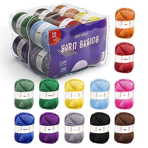 43 Piece Crochet Kit with 9 Crochet Hooks Set and 55 Yards of Yarn, Canvas Tote Bag N2059