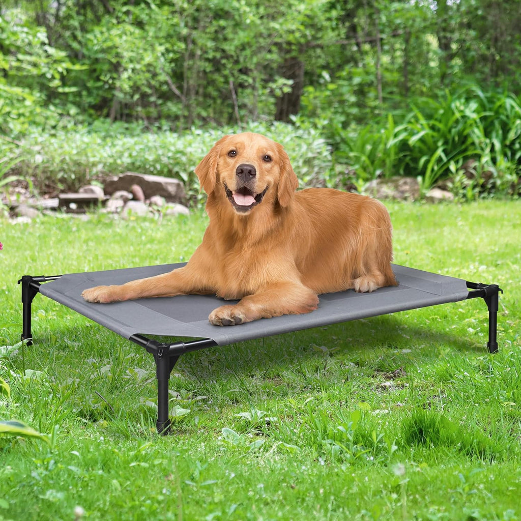 Grey 42 Inch Elevated Dog Bed with Mesh N918