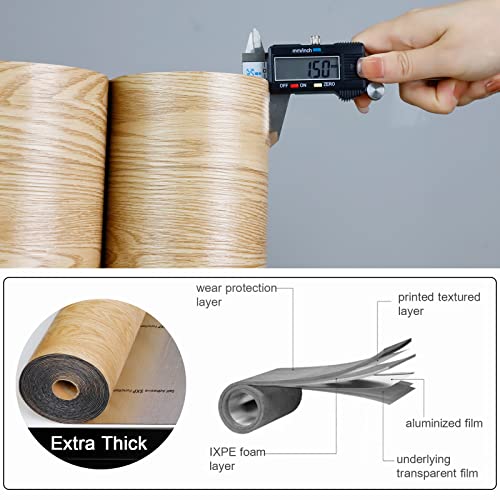 Light Wood Peel and Stick Vinyl Flooring Roll 23"x 393" 64 Sq.Ft I484