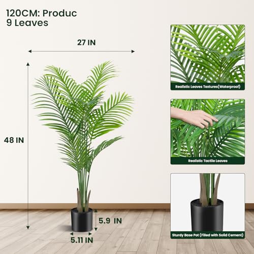 Artificial Areca Palm Plant Faux Tropical Tree 6FT with 15 Trunks (2pack) A3341