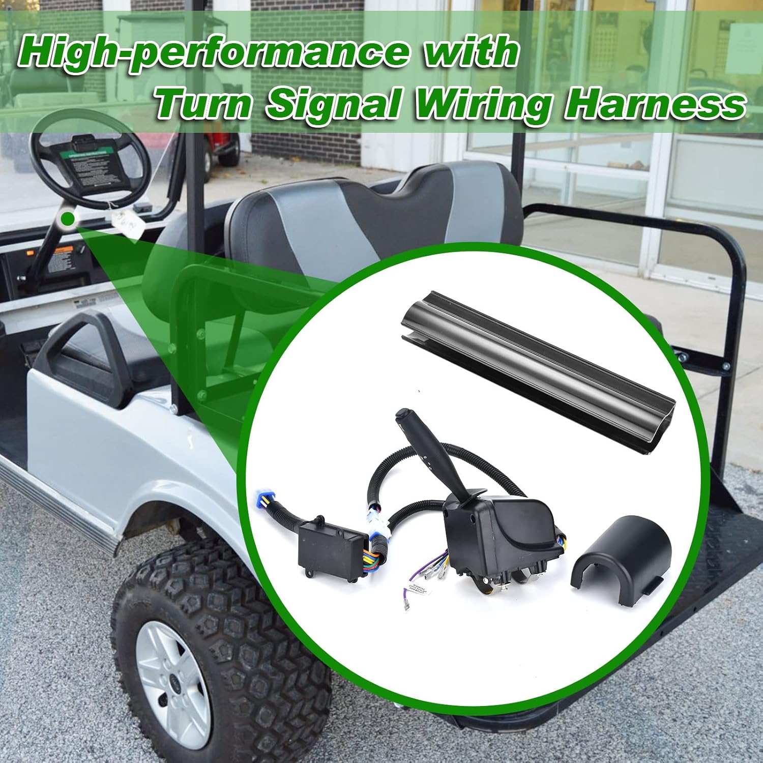 LED Headlight Tail Light Kit 12V with Turn Signal Wire Harness for Gas and Electric Golf Carts X33462