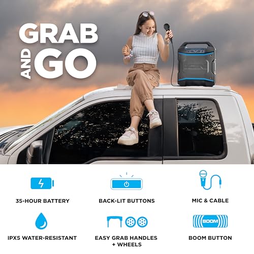 Portable Bluetooth Outdoor Party Speaker with 4 Speakers, Radio, USB Port, 120W S165425