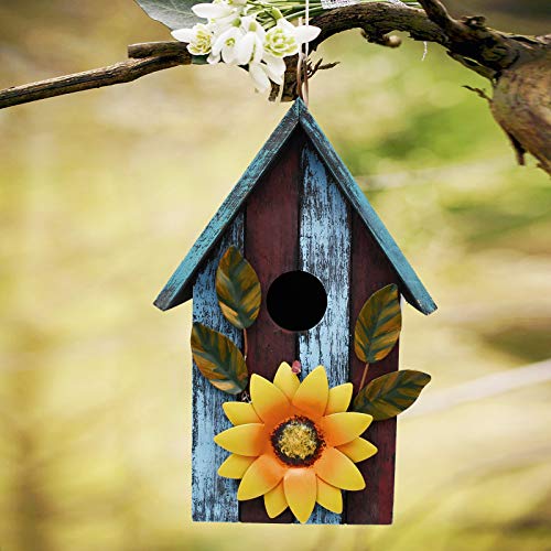 Green Hand Painted Wooden Hanging Birdhouse D71725