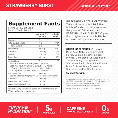 Strawberry Burst Energy Powder Stick Packs, 7 Count P1202