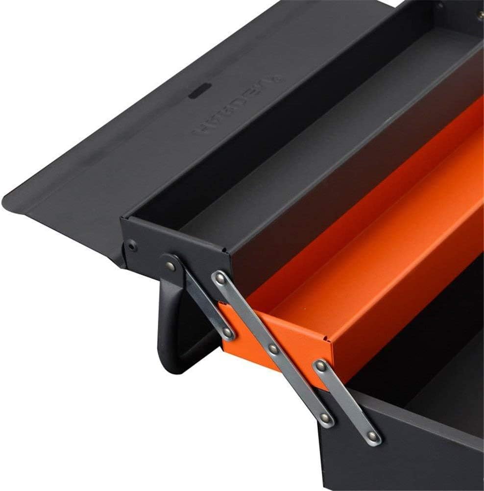 Portable Metal Tool Box with 3 Level Fold Out Organizer Storage V8895