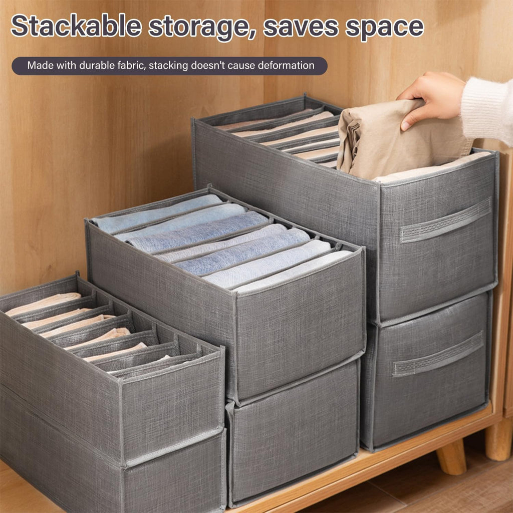 4 Packs 6-Compartment Clothes Organizer Drawer With Handles S649