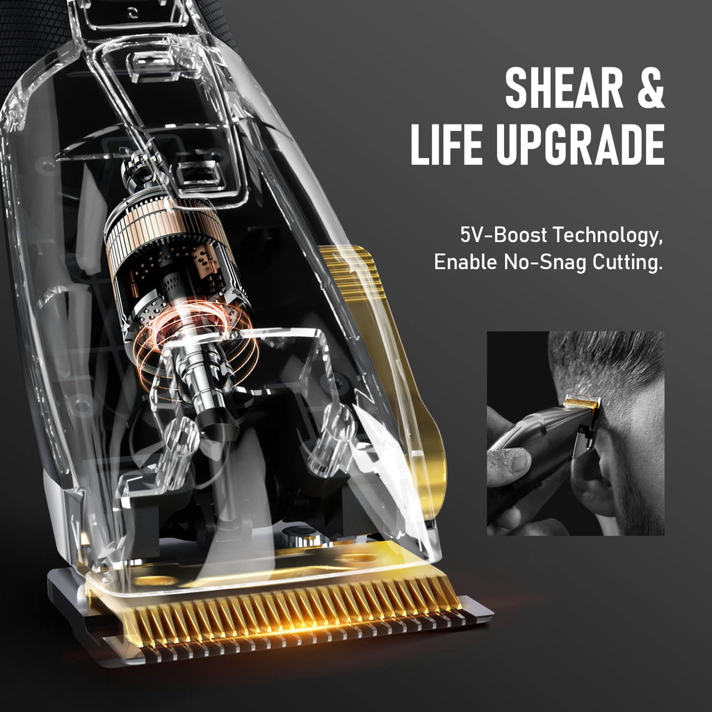 USB-C Rechargeable Cordless Hair Clippers with T-Blade Trimmer, Black I753