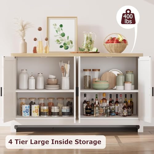 White Rattan 4 Door Storage Cabinet M466783