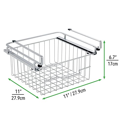 Compact Hanging Pullout Drawer Basket - Metal Wire - Silver Z4329