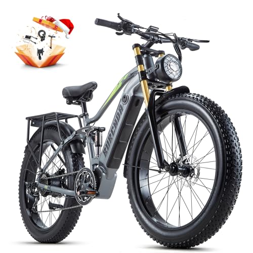 1000W 48V 30AH 26''x4.0 Inch Fat Tire Full Suspension Electric Bike I905194
