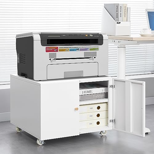 Black Metal Printer Cabinet with Storage X2976