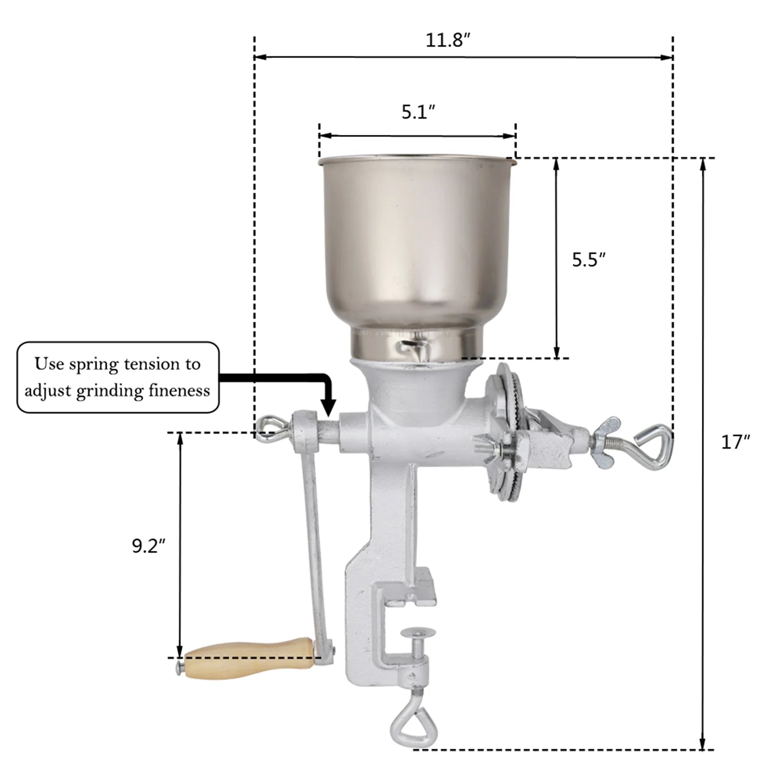 Cast Iron Hand Cranking Grain Grinder D24956