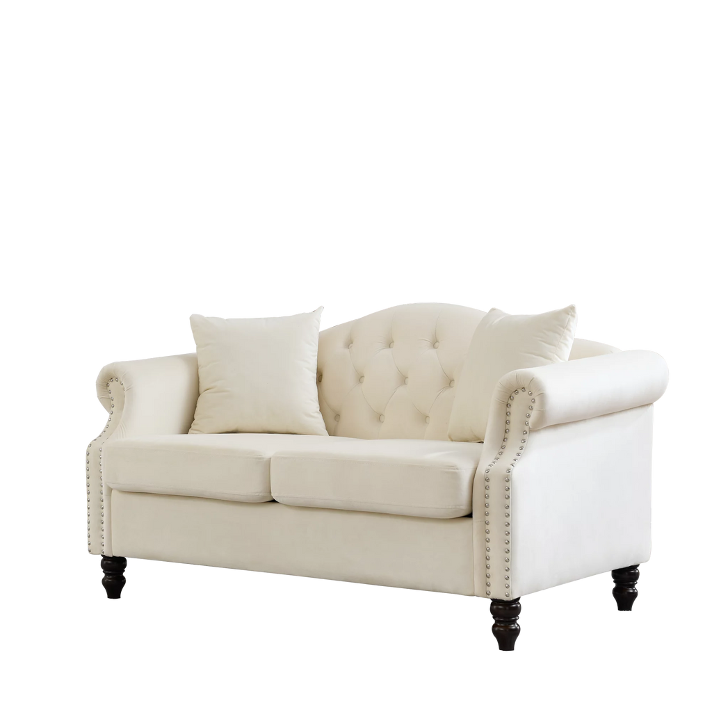 Grey Velvet 2 Seater Chesterfield Sofa G767352