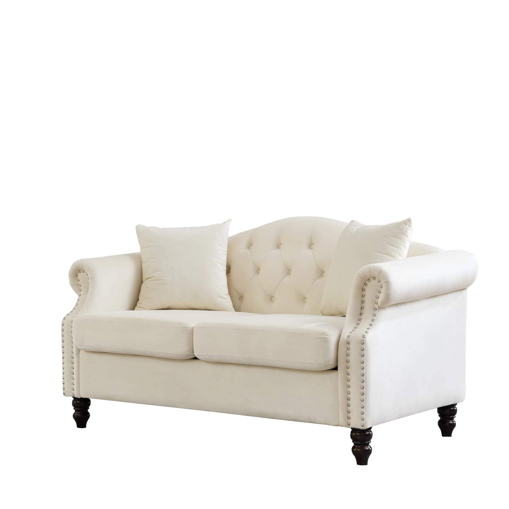 Grey Velvet 2 Seater Chesterfield Sofa G767352