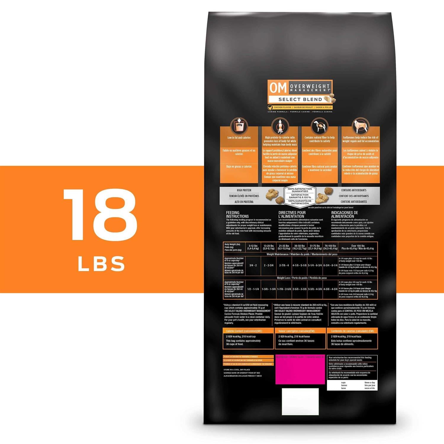 OM Select Blend Overweight Management Dry Dog Food P964645