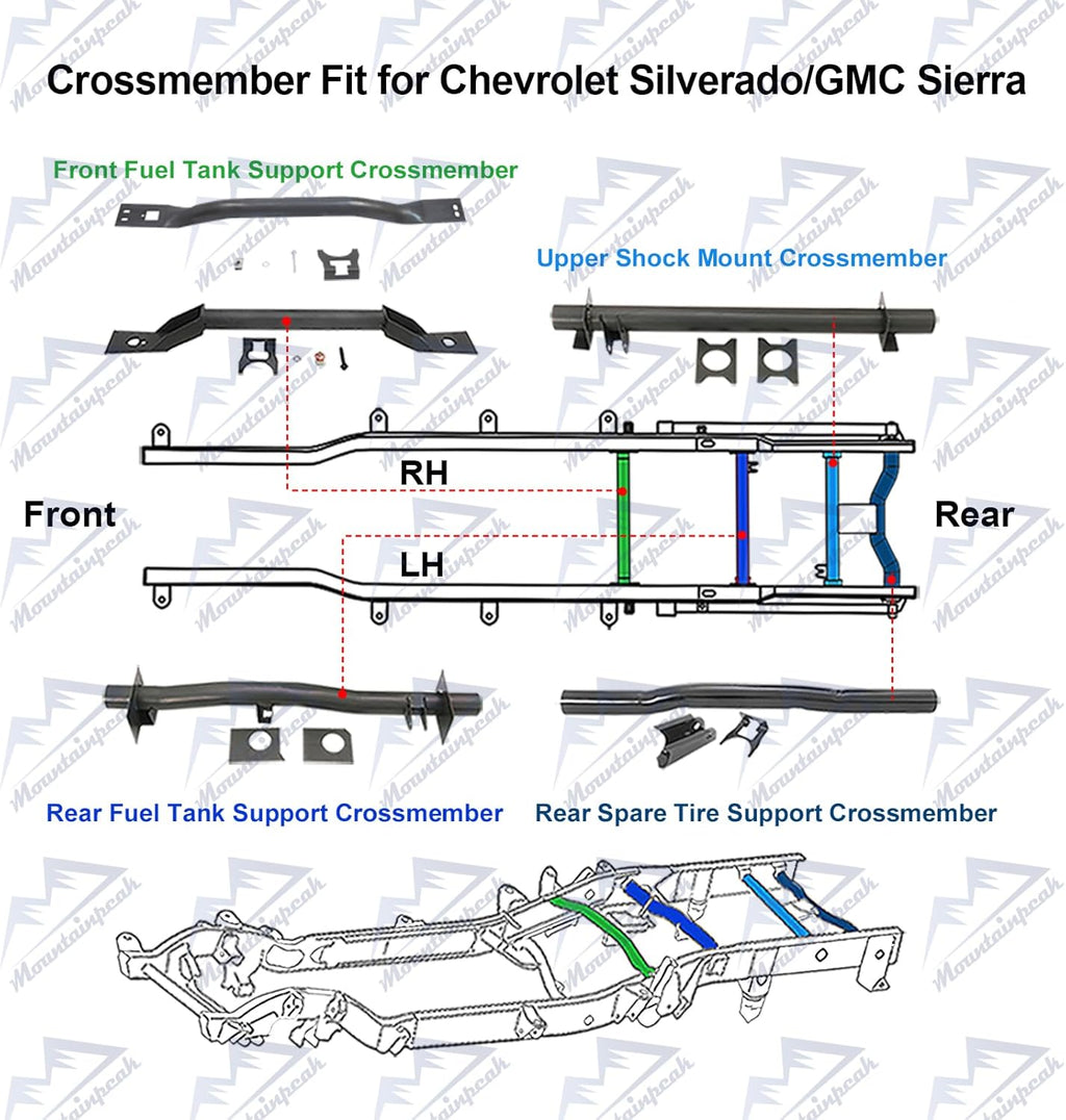 Rear Fuel Tank Support Crossmember and Upper Shock Mount Crossmember O858