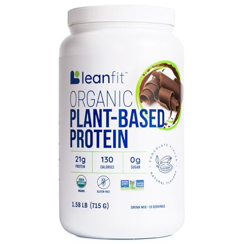 Organic Plant-Based Protein Powder, Natural Chocolate Flavor, 21g Protein, 1.58 Pound Tub A84000
