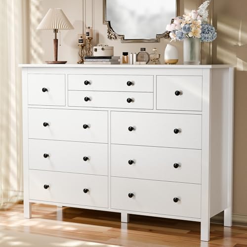 10 Drawer White Wooden Dresser N5955