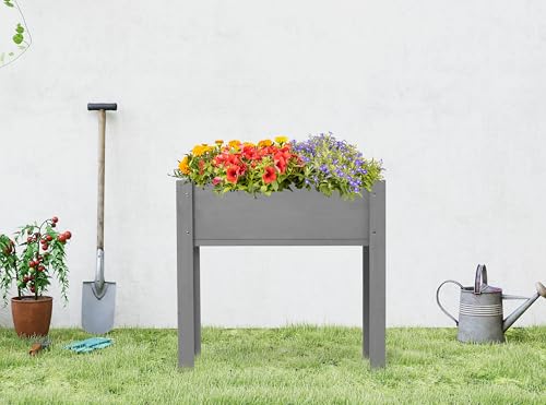 Raised Garden Bed with Legs, 40x20x31'', Wood Elevated Planter Box R126