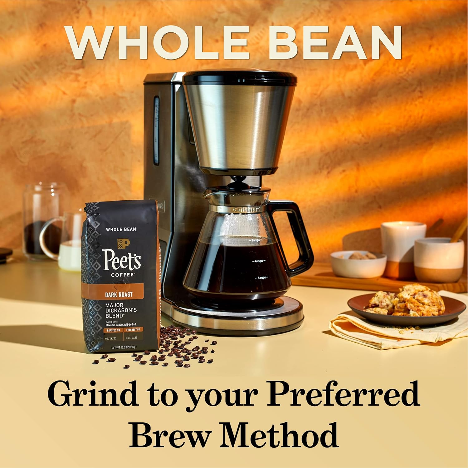 Dark Roast Whole Bean Coffee 10.5 Ounce Bag W628517
