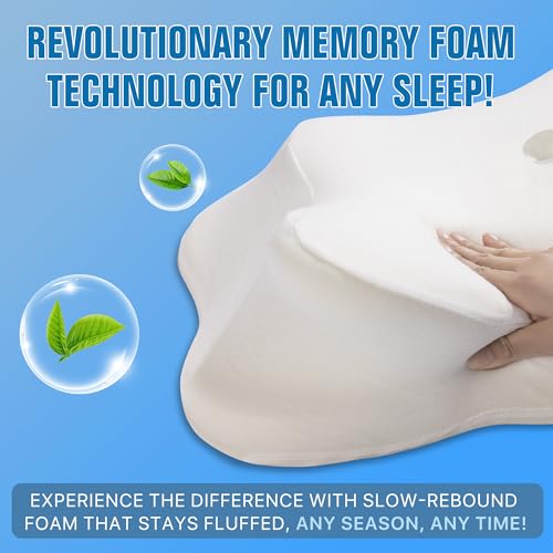 Cooling Contour Memory Foam Adjustable Orthopedic Neck Pillow with Pillowcase N957