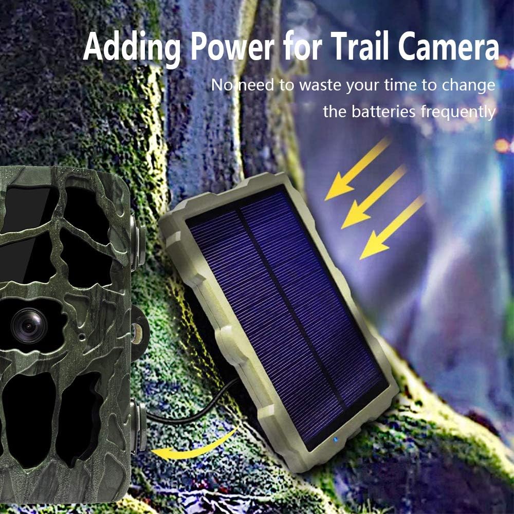 4K 20MP Night Vision 120° Wide Angle Hunting Camera with Solar Panel and 32GB Card T522780