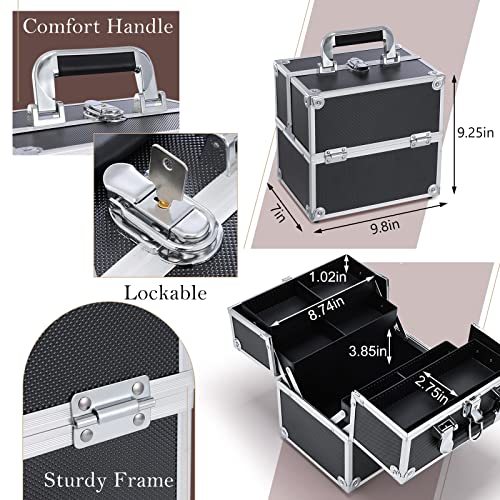 Silver Aluminum Makeup Case with 4 Trays B7097