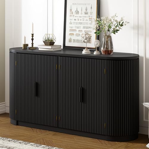 Beige Wooden Accent Storage Cabinet with 2 Doors and Adjustable Shelf J7400