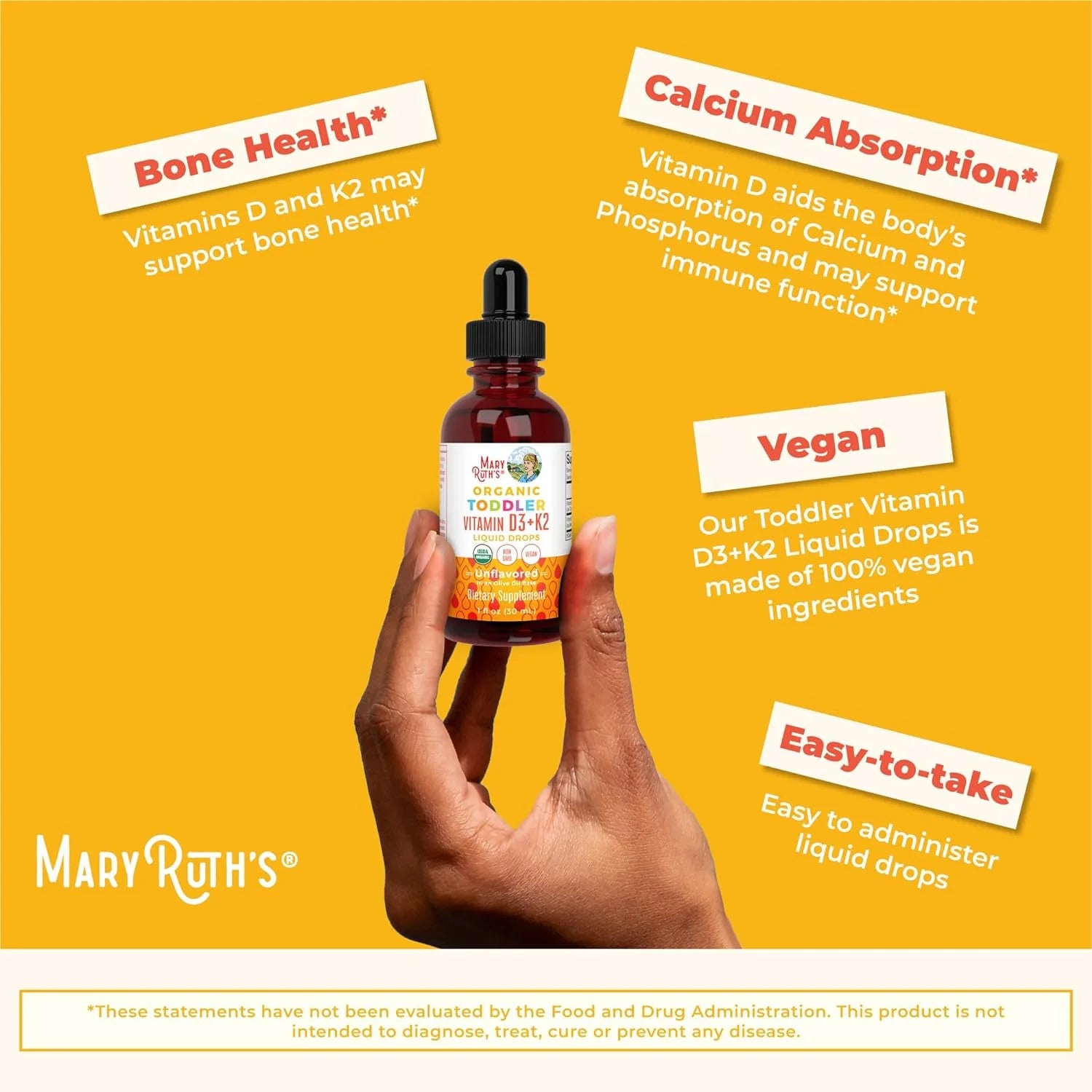 Unflavored Vitamin D3+K2 Liquid Drops, 1 fl oz T54126
