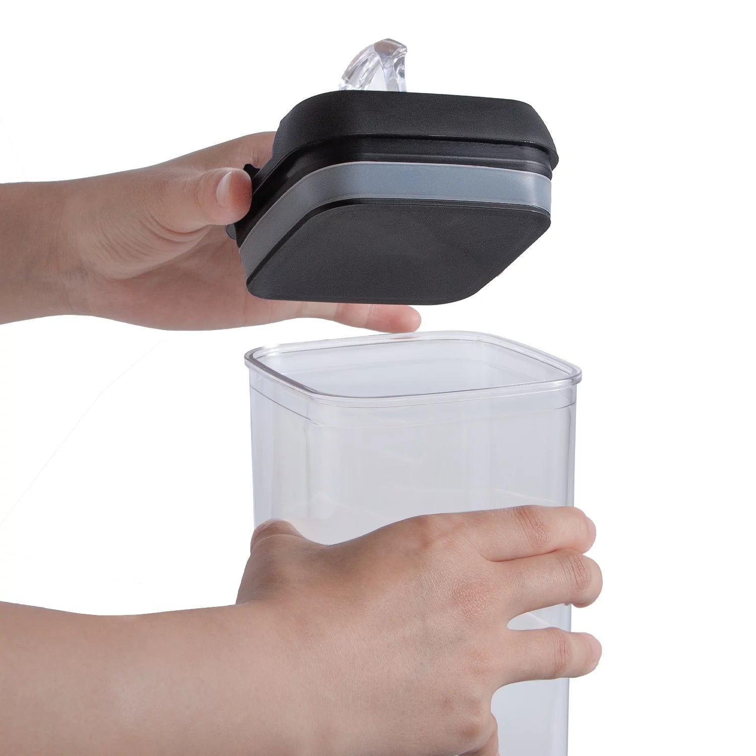 9 PCs Clear Food Storage Containers Set with Black Lid V373