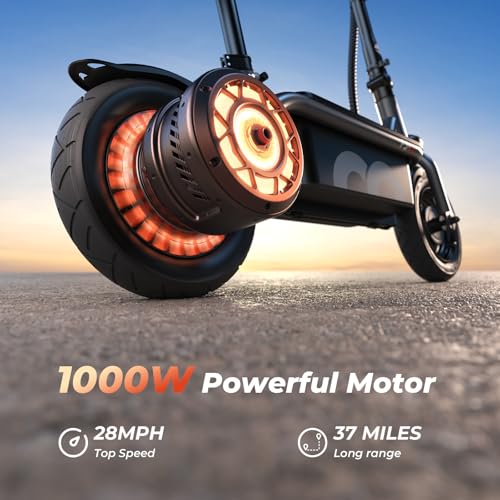 Electric Scooter with Seat, 37 Miles Long Range, 28 MPH Top Speed, 14" Pneumatic Tire R876