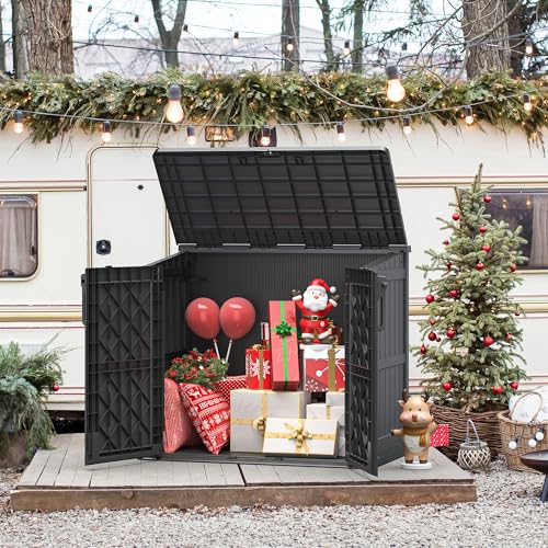 Outdoor Resin Storage Shed 36 Cu. Ft. Lockable Waterproof Storage Box N46998