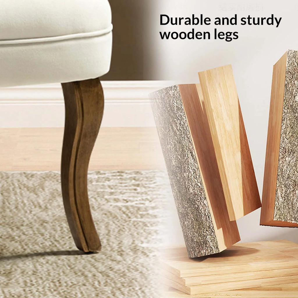 Ivory Velvet Vanity Stool A471293