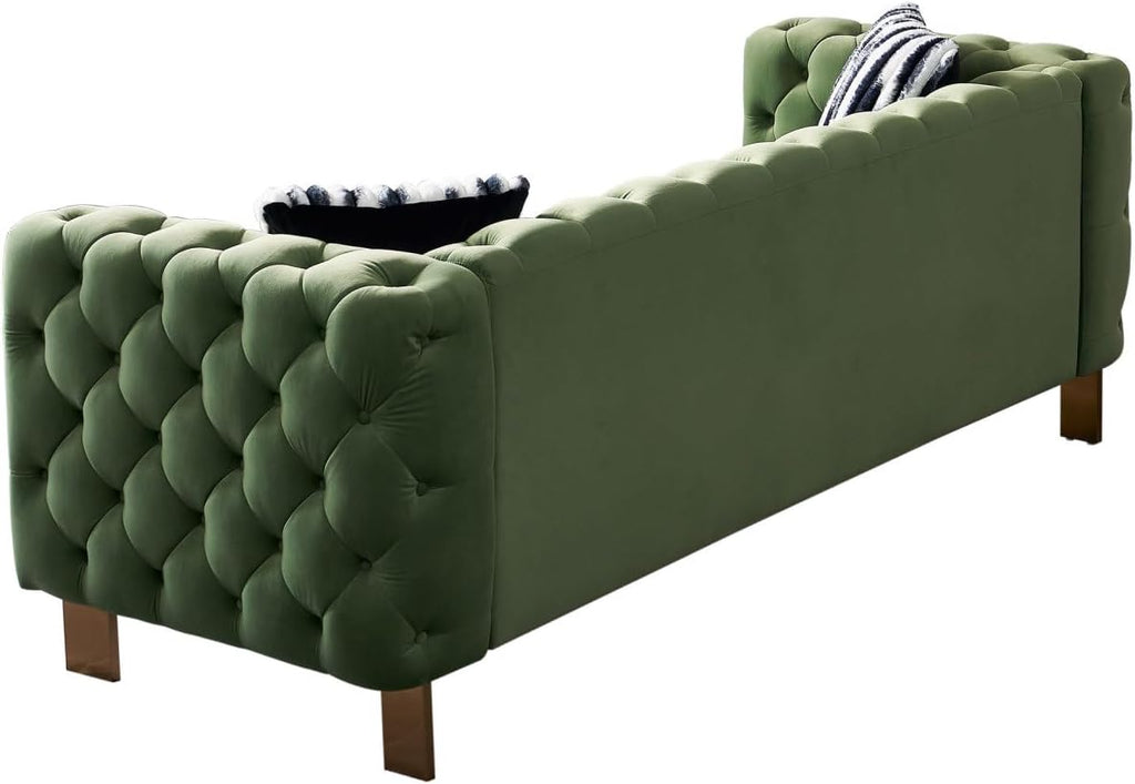 Mint Green Velvet Tufted Sofa F540