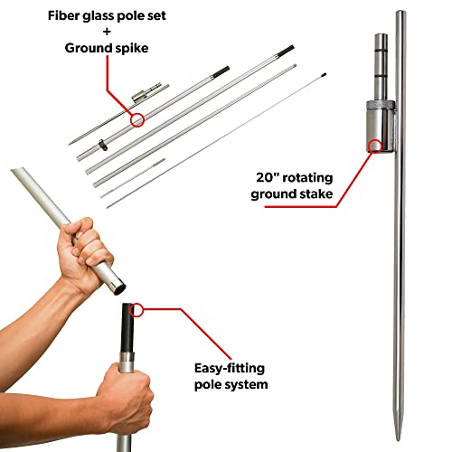 12 Feet Tall Fiberglass Pole Kit with Ground Spike R908593