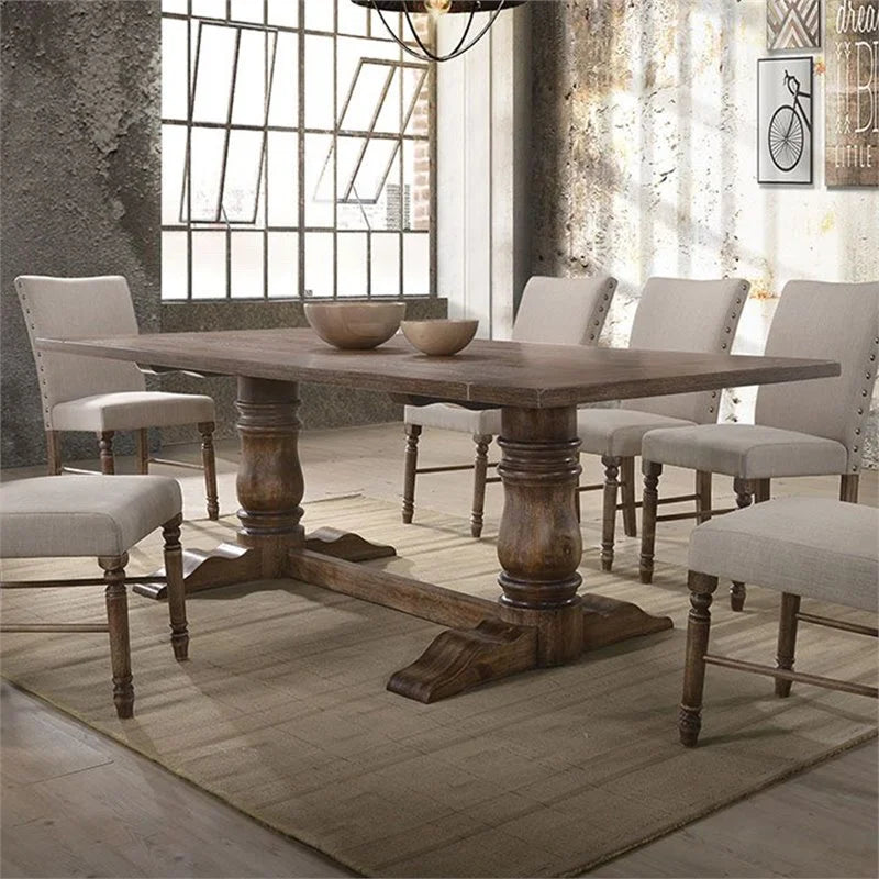 Pedestal Dining Table in Weathered Oak H1990