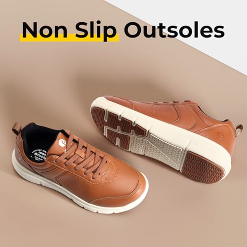 Wide Leather Dress Sneakers for Men K9493